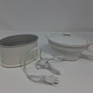 Crock Pot Gravy Mate Electric Sauce Warmer White Ceramic Pot Corded